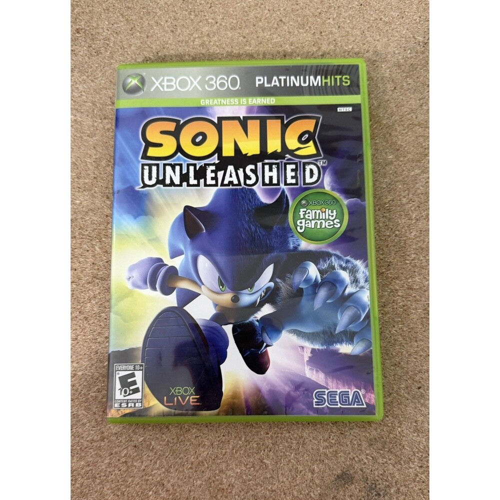 Sonic Unleashed (Microsoft Xbox 360, 2008) Platinum Hits - Complete w/ Manual
